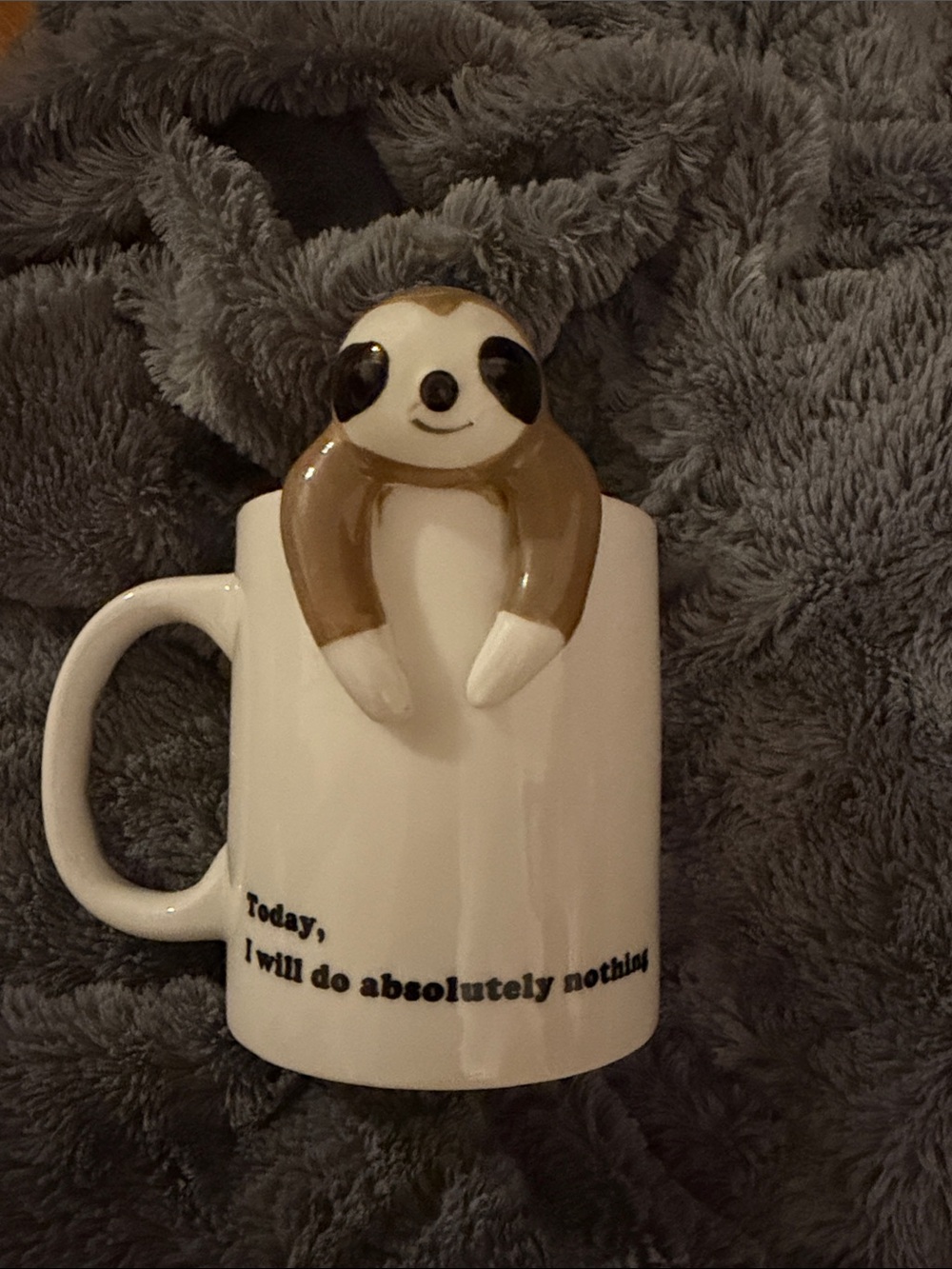 Sloth Coffee Mug - Ceramic Mug - White with Brown Sloth